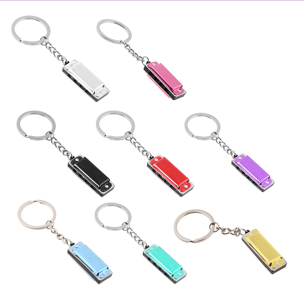 Amazon.co.jp: HYROOY カラフル ハーモニカ キーホルダー ハーモニカ 8